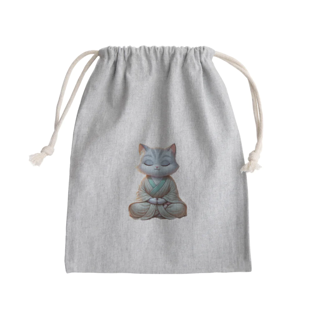 BOSATUの瞑想している猫菩薩 Mini Drawstring Bag