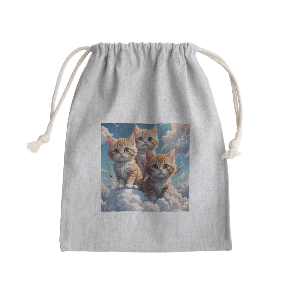 HIROICの雲猫 Mini Drawstring Bag