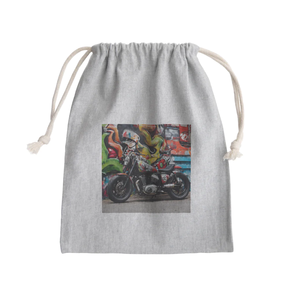 the blue seasonのストリートアートに映えるカスタムバイク Mini Drawstring Bag