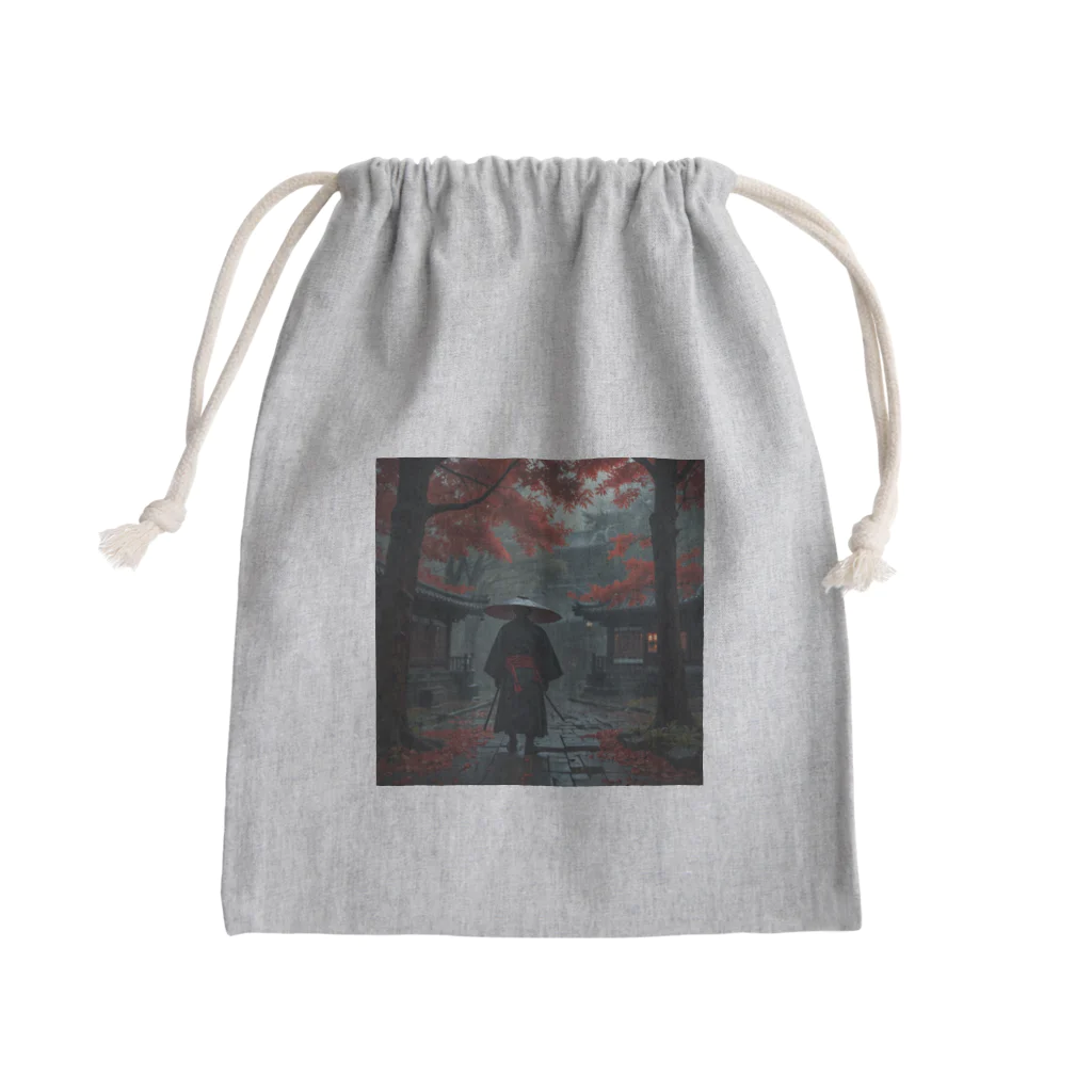 中村マコトの雨の中の侍 Mini Drawstring Bag