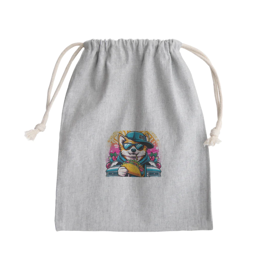 Gokuuchan's Cute Creationsのゴクウちゃんとタコス　time Mini Drawstring Bag