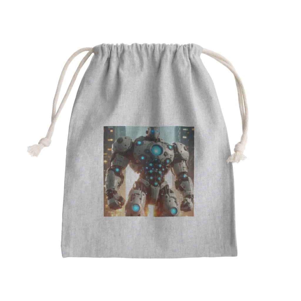 bungorouの未来を担うヒーロー：人型ロボット「BLUE」 Mini Drawstring Bag