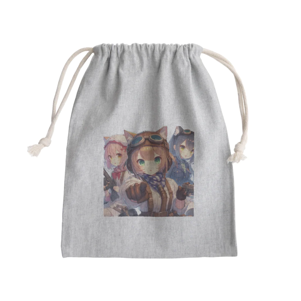 SWQAの猫パイロット仲間たち Mini Drawstring Bag