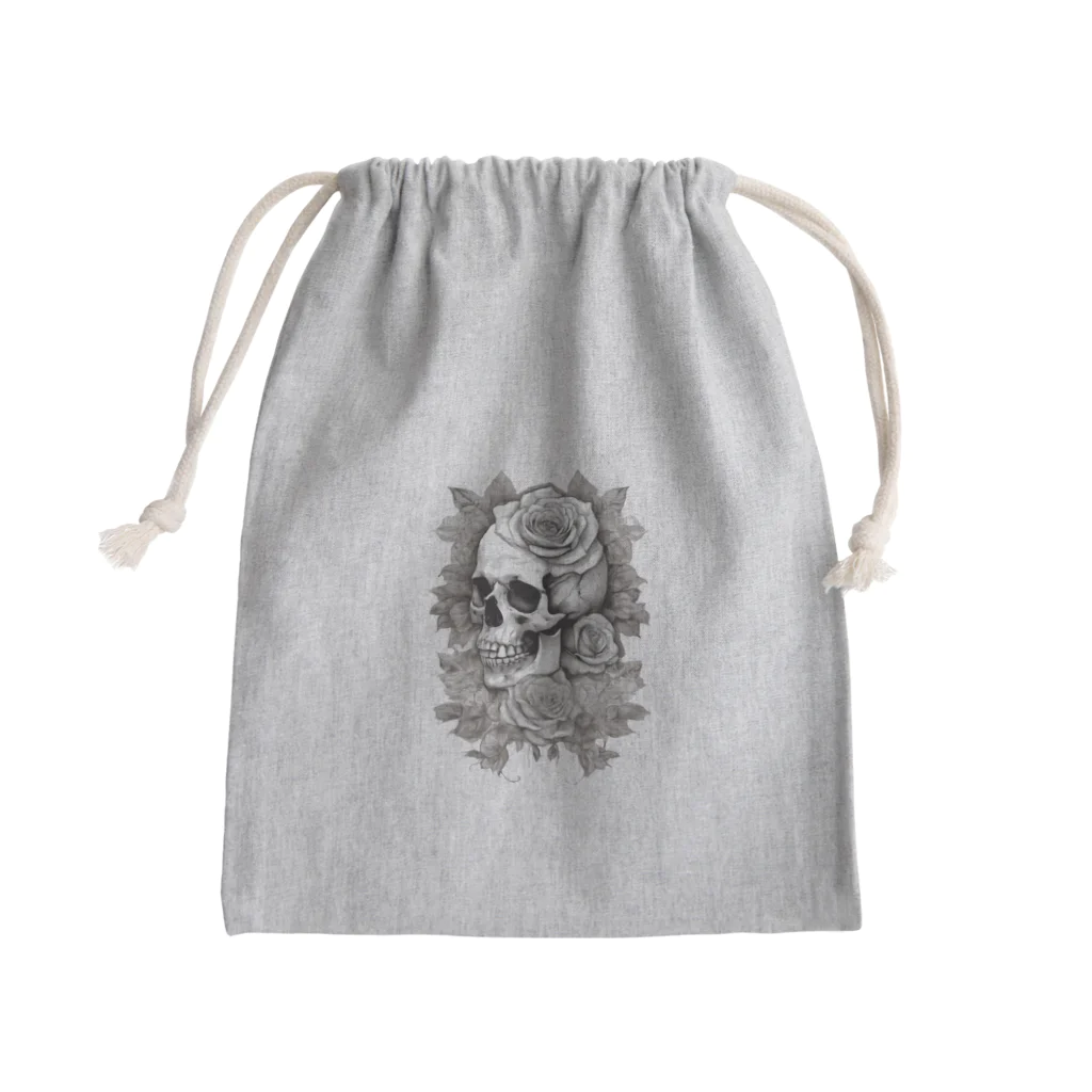 japanese-creatorの骸骨　薔薇　デザインTシャツ　アート　グラフィック Mini Drawstring Bag