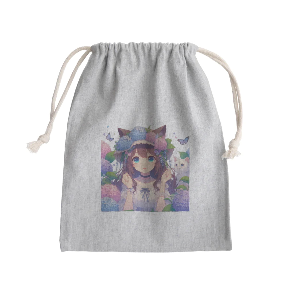 yos-1292583のねこニコばん Mini Drawstring Bag