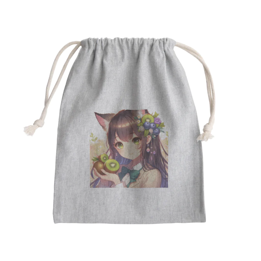 yos-1292583のねこニコばん Mini Drawstring Bag