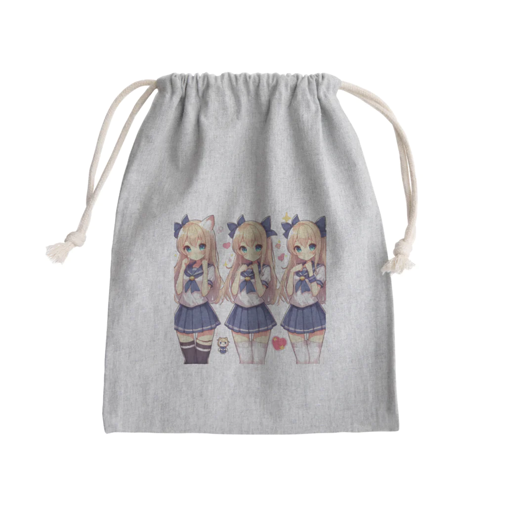 aaammmamのセーラー服　ロングヘア　美少女　アニメ　漫画　日本 Mini Drawstring Bag