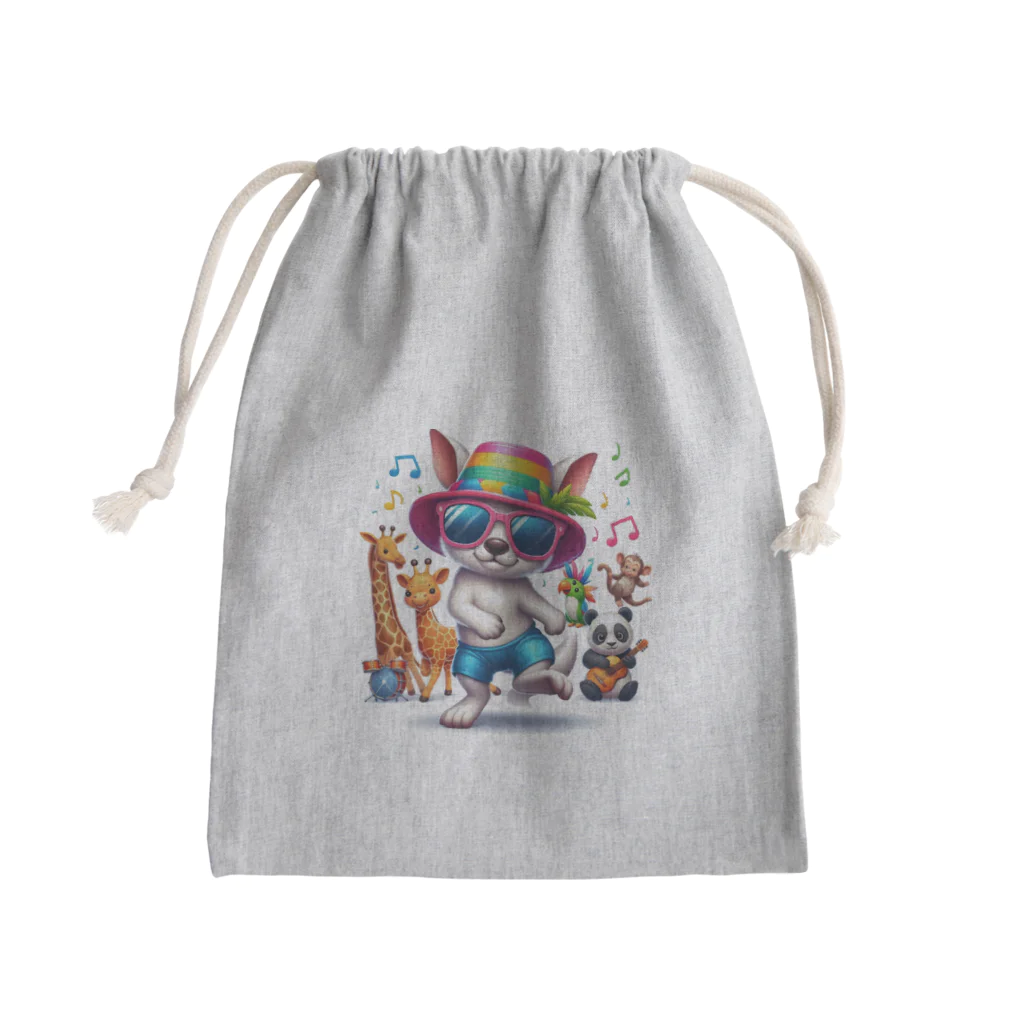 パカオのダンシングアニマル Mini Drawstring Bag