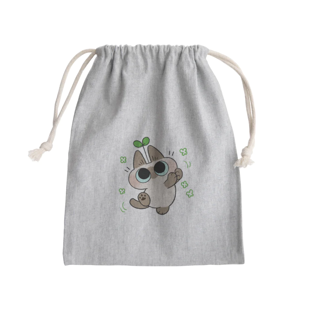 のべ子の緑がルンルンあずきさん Mini Drawstring Bag