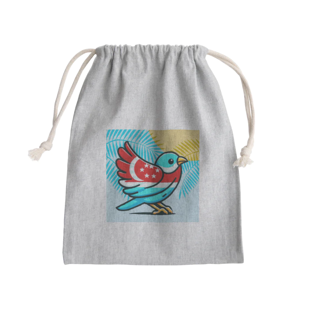 bugisショップの煌めくトロピカルバード🐦️ Mini Drawstring Bag