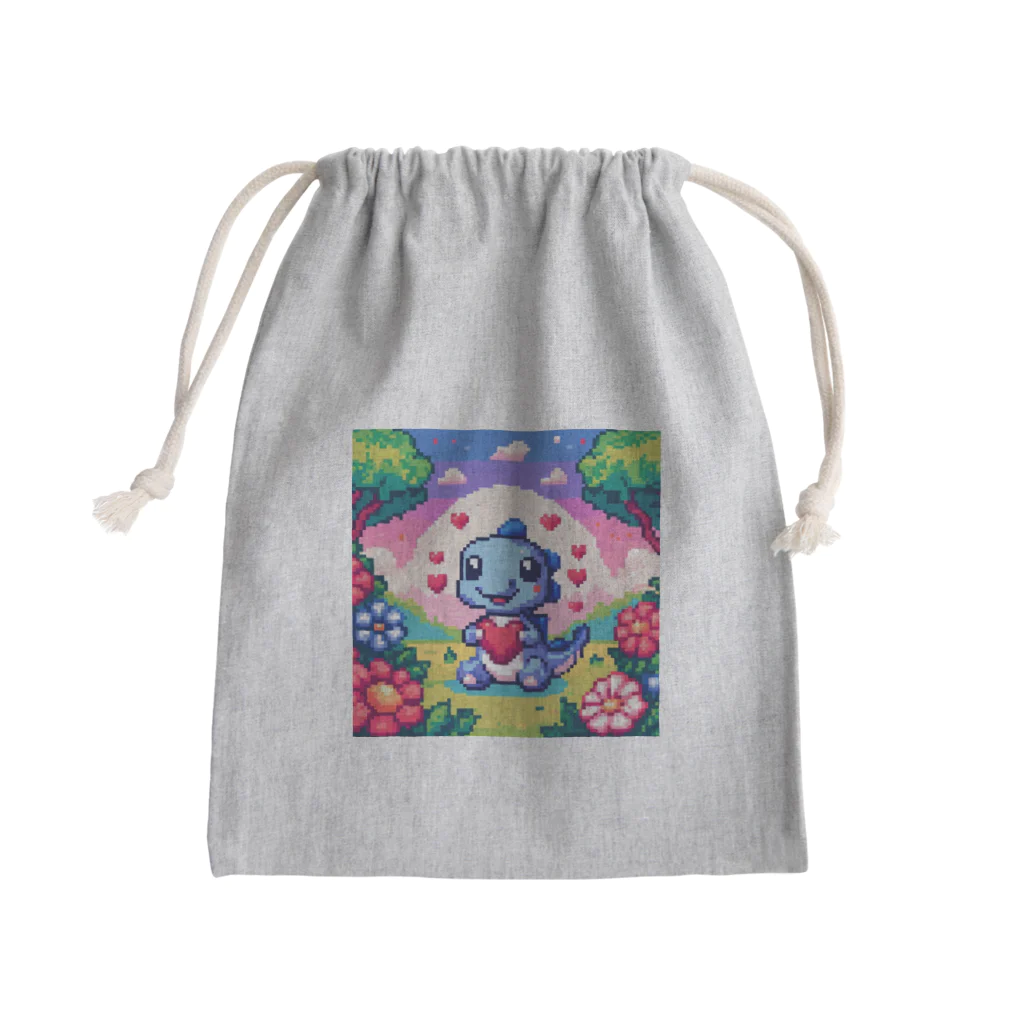 ドット職人のピクセルアート 恐竜の子ども Mini Drawstring Bag