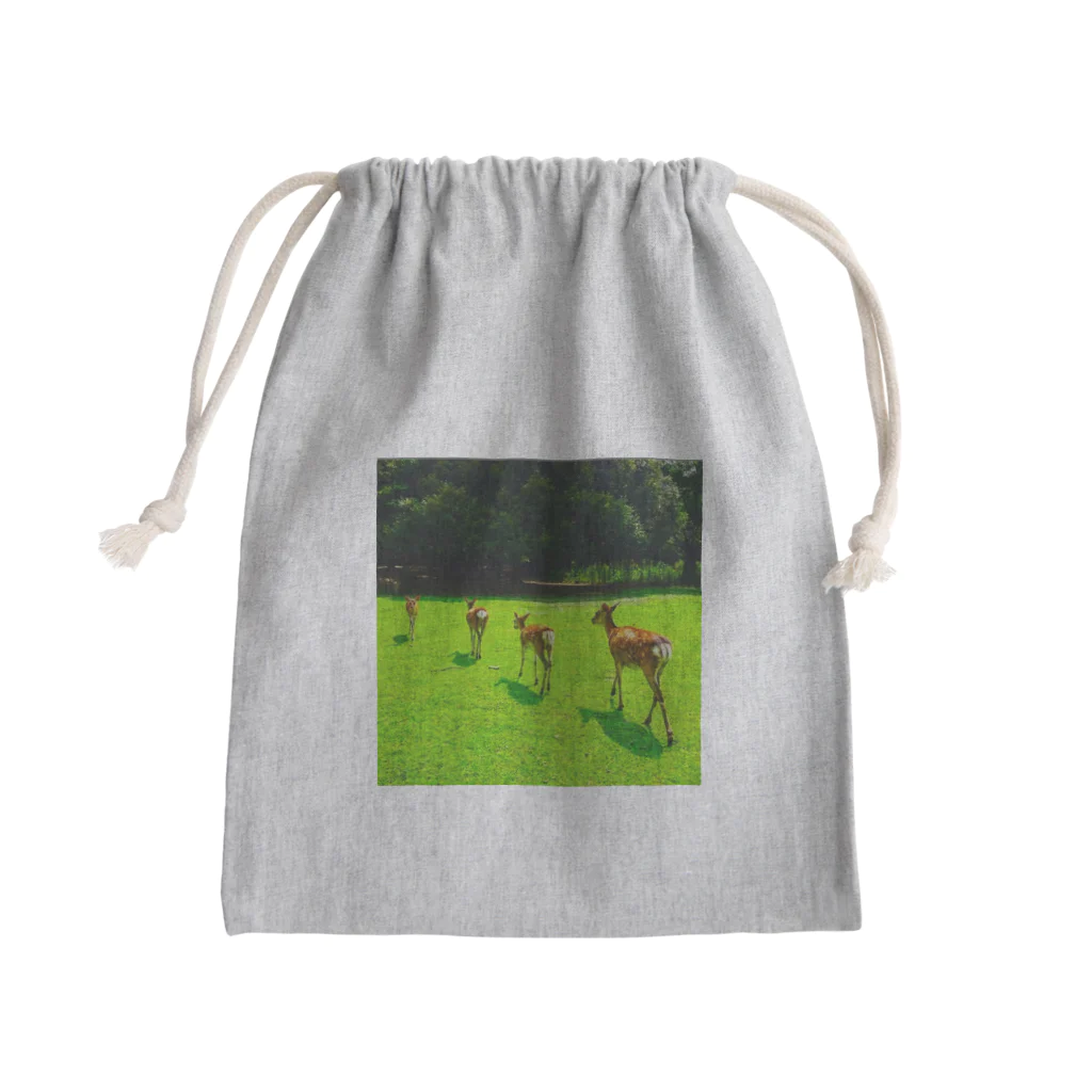 ならばー地亜貴(c_c)bの奈良公園の鹿が変える姿 Mini Drawstring Bag