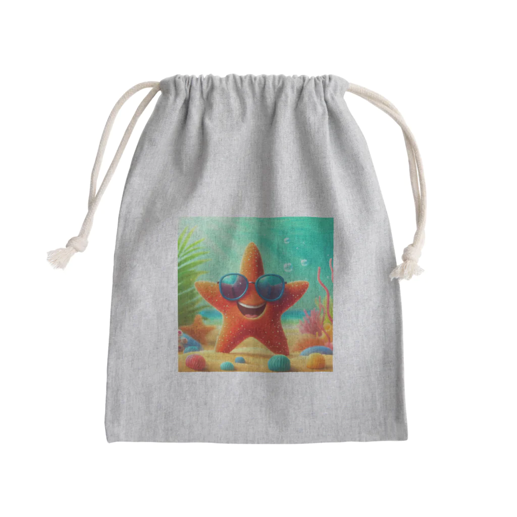 KIglassesのサングラスをかけたハッピーなヒトデ - 海の陽気な仲間！ Mini Drawstring Bag