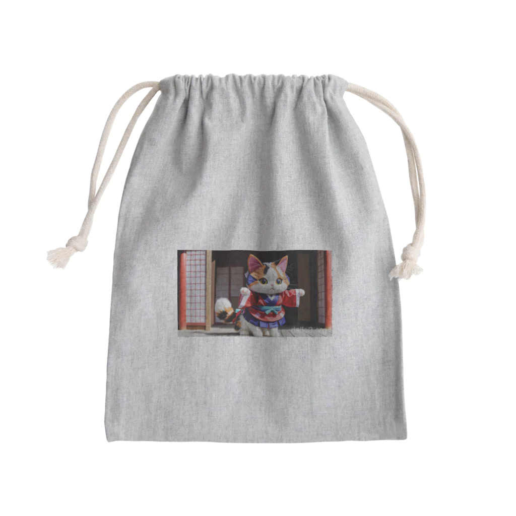 Lake Houseの三毛猫のグッズ Mini Drawstring Bag