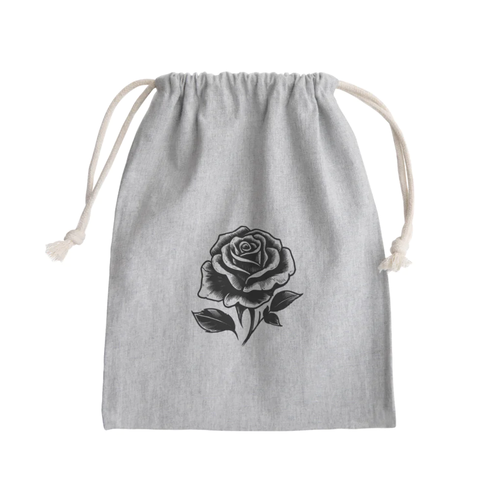 CHRON SHIROの黒い花3 Mini Drawstring Bag