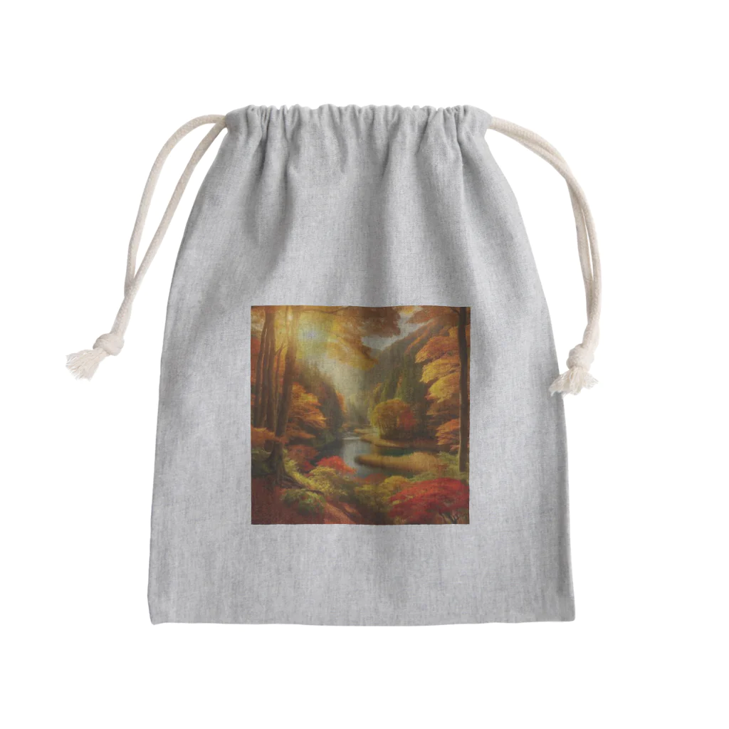 Rパンダ屋の「秋風景グッズ」 Mini Drawstring Bag