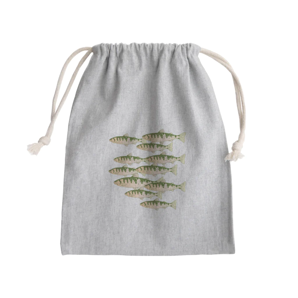 chicodeza by suzuriのヤマメの魚群 Mini Drawstring Bag