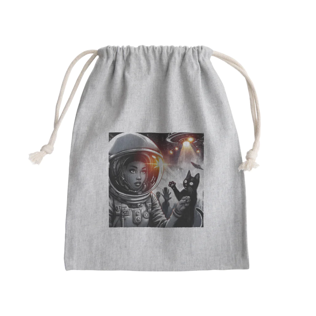 frogsystemの猫型宇宙人との遭遇 Mini Drawstring Bag