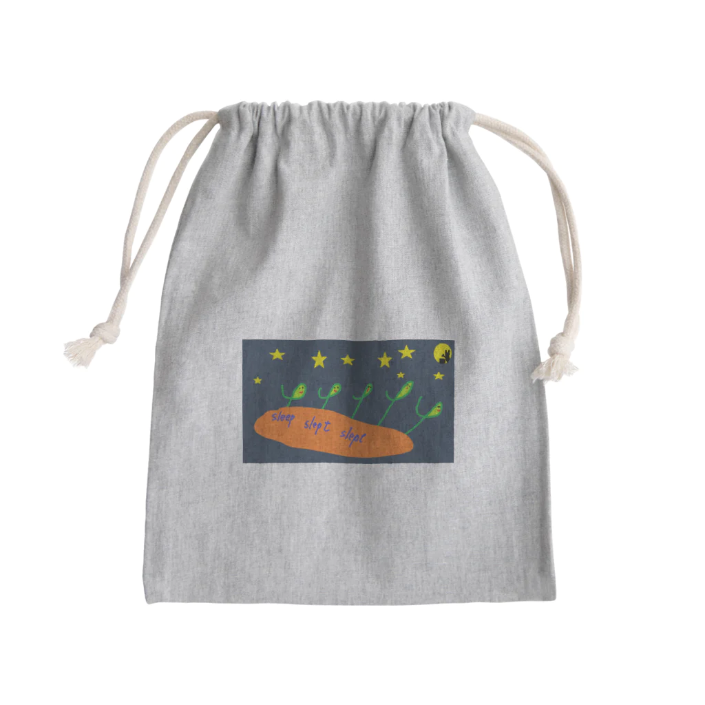 オカヤマズの過去分詞シリーズ　sleep Mini Drawstring Bag