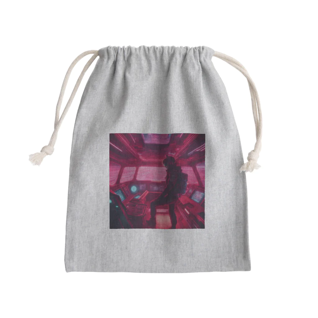 赤ペンギン@AIのネオンコクピット・ヴォヤージュ Mini Drawstring Bag