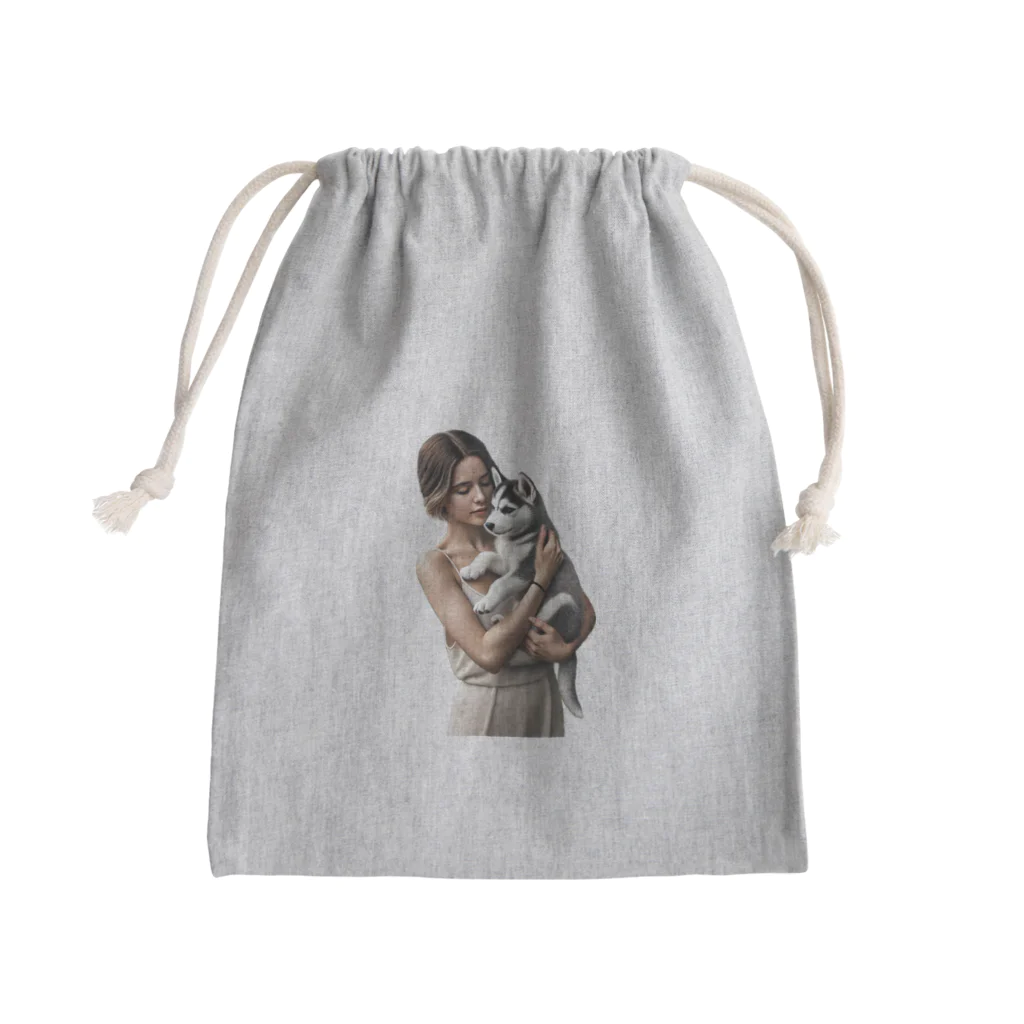 やまけんのかわいさ満点！子犬のハスキー！ Mini Drawstring Bag