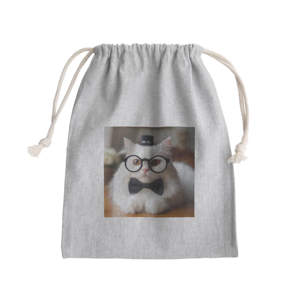 ai-AIの猫教授 Mini Drawstring Bag