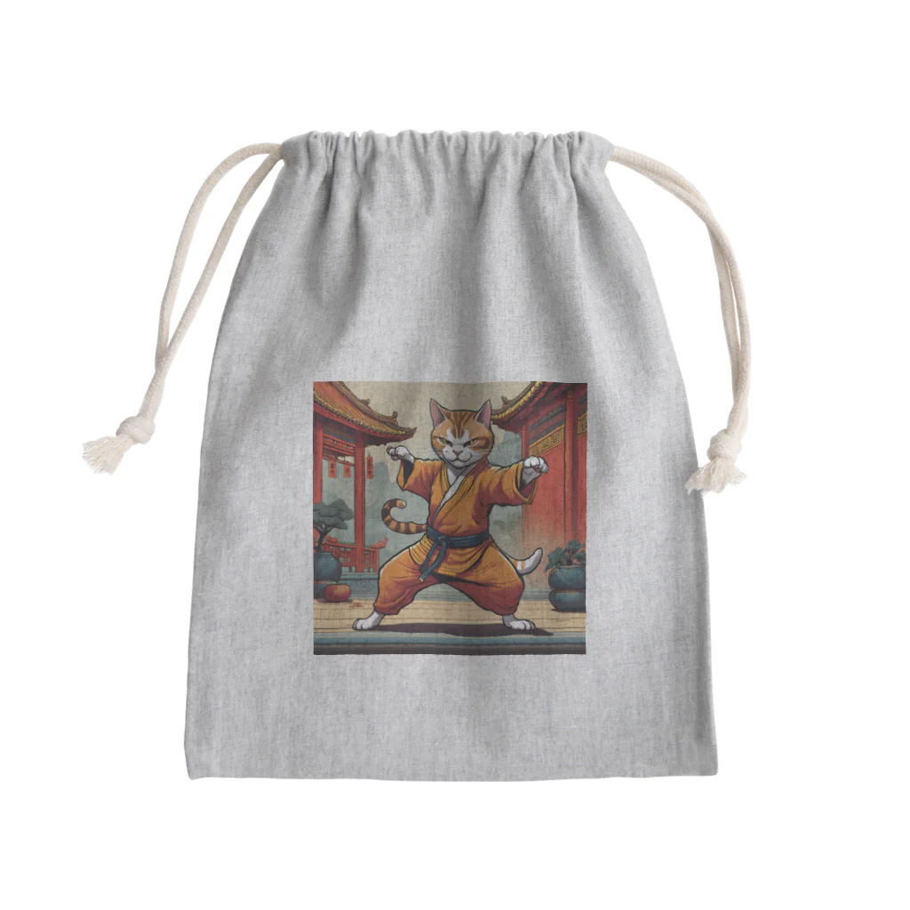 8890のカンフーキャット Mini Drawstring Bag