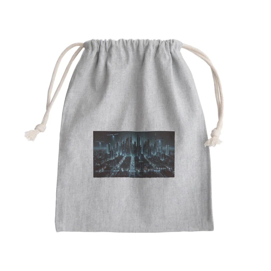 ETOWA_TOWAの未来都市の停電 Mini Drawstring Bag