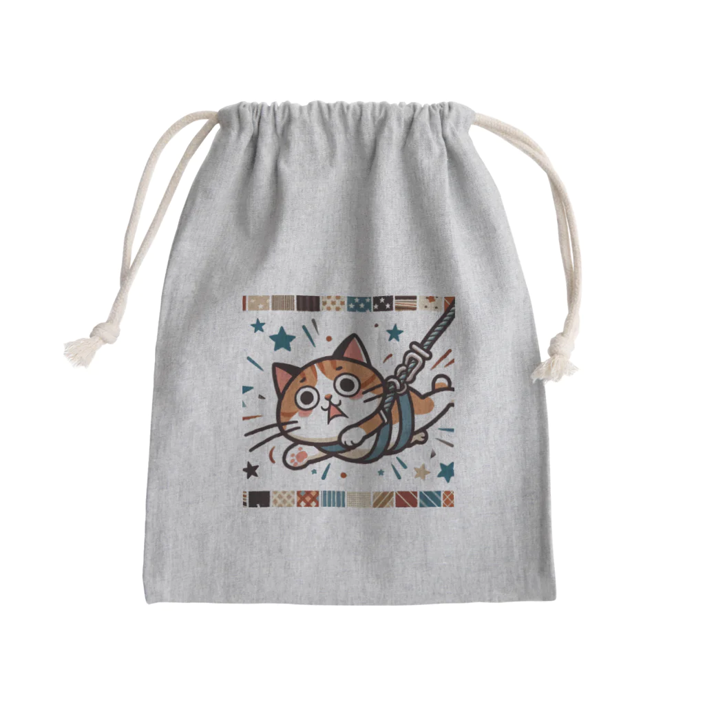 frogsystemの猫バンジー（アッ、飛んでしもた…） Mini Drawstring Bag