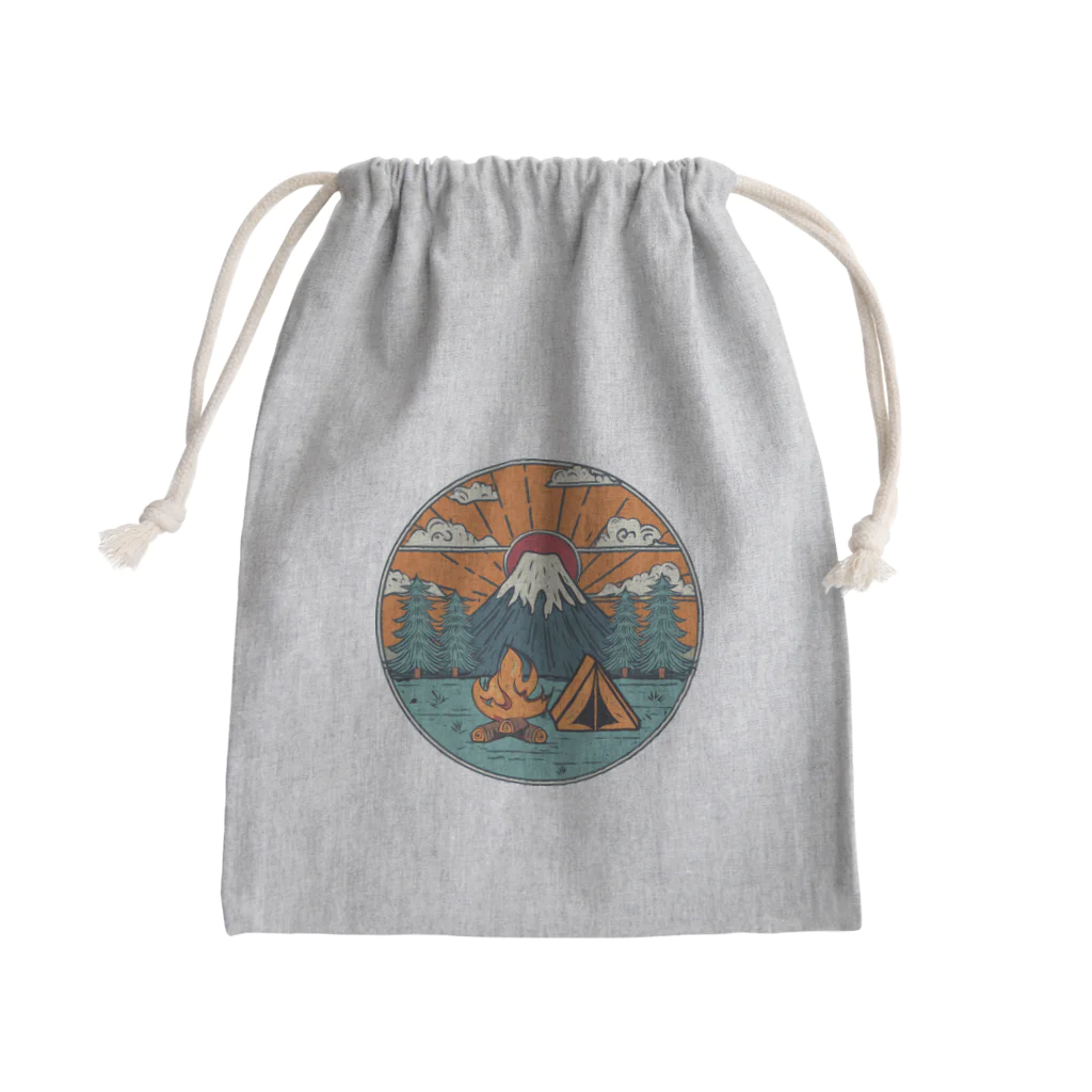 akicamの富士山とキャンプ Mini Drawstring Bag