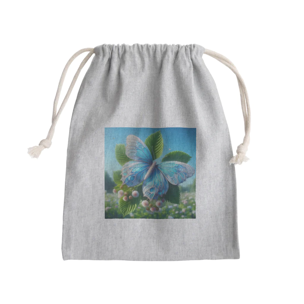 Chihiro0318の水色に舞う美しい蝶々 Mini Drawstring Bag