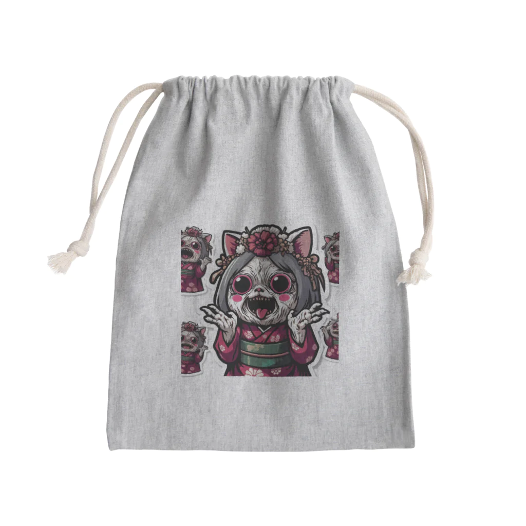 うめ組屋さんのわぉねこ Mini Drawstring Bag