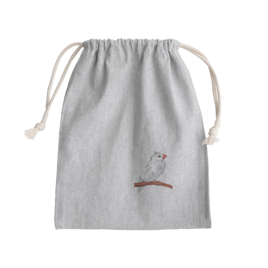 Lily bird（リリーバード）の水浴びした白文鳥さんグッズ Mini Drawstring Bag