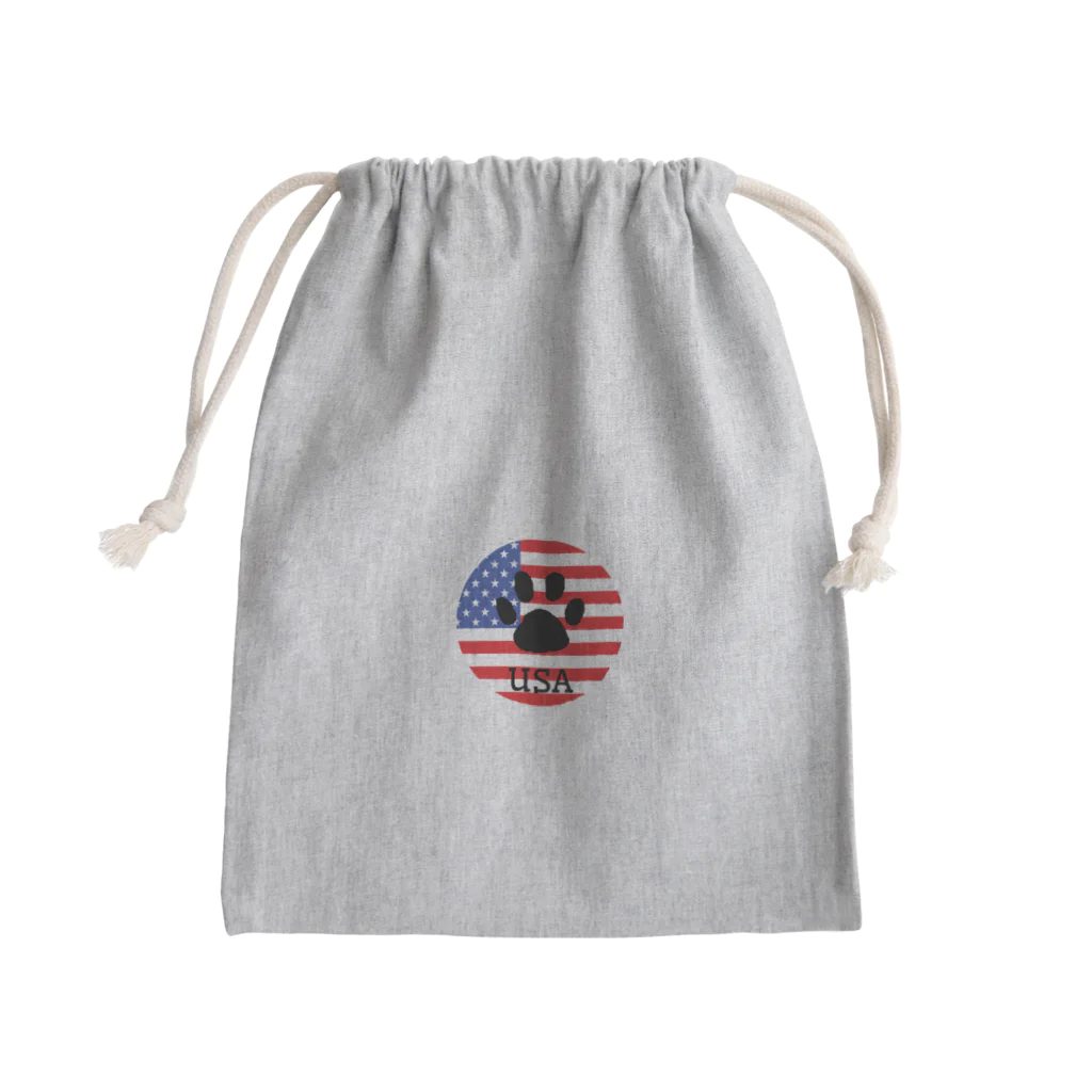 K9 LOVERSのUSA/Dog paw Mini Drawstring Bag