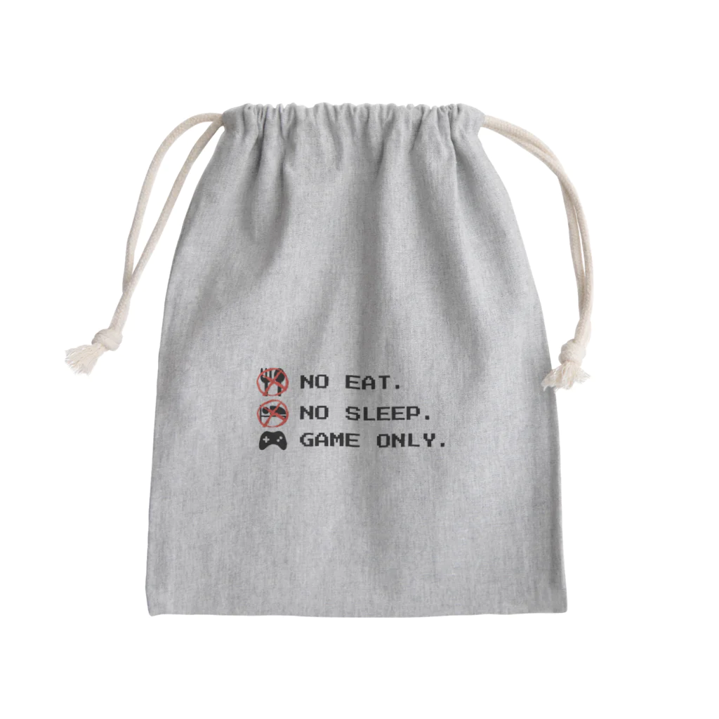 GAME ITEM SHOPのno eat,no sleep,game only Mini Drawstring Bag