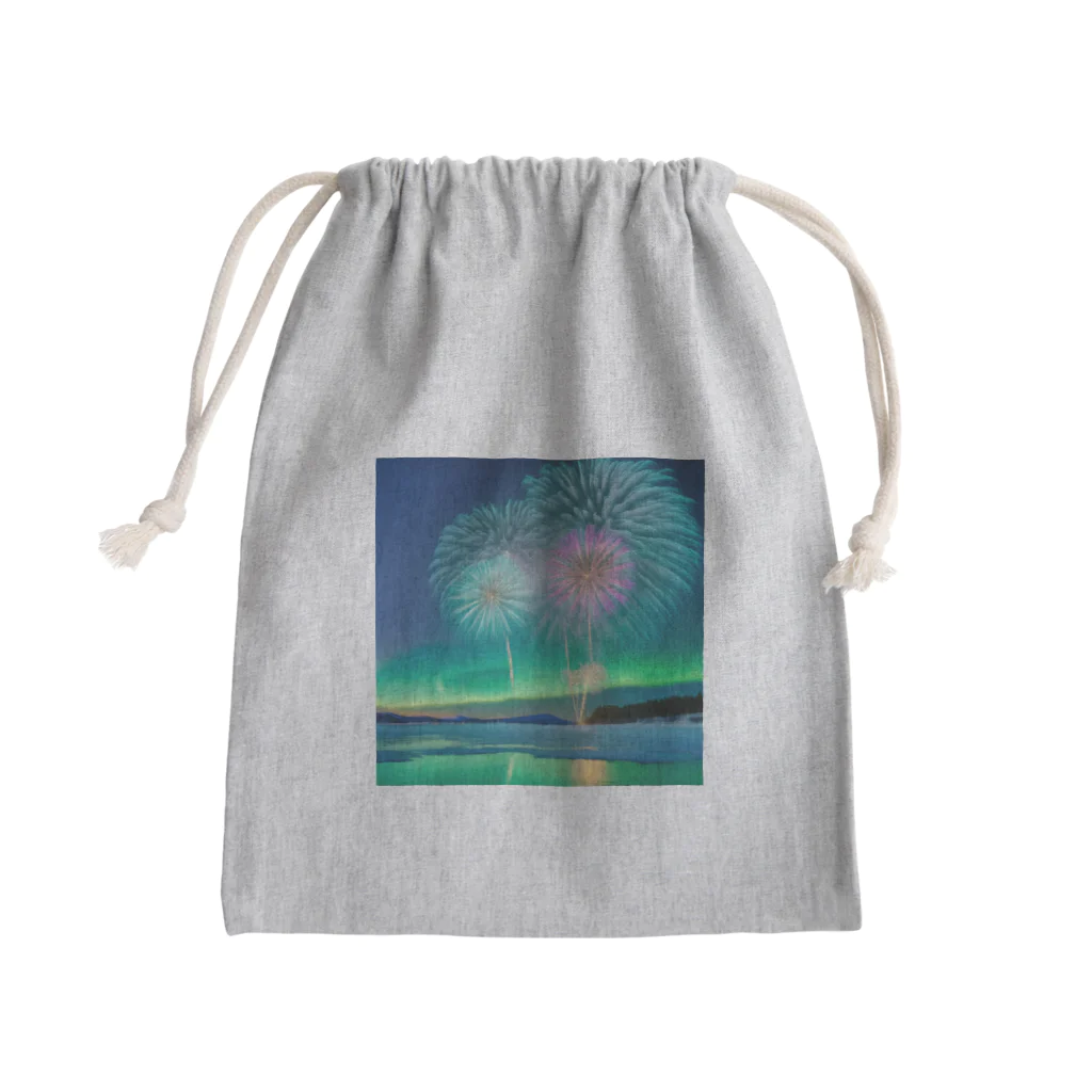 chan-takehaniのオーロラと花火の競演 Mini Drawstring Bag