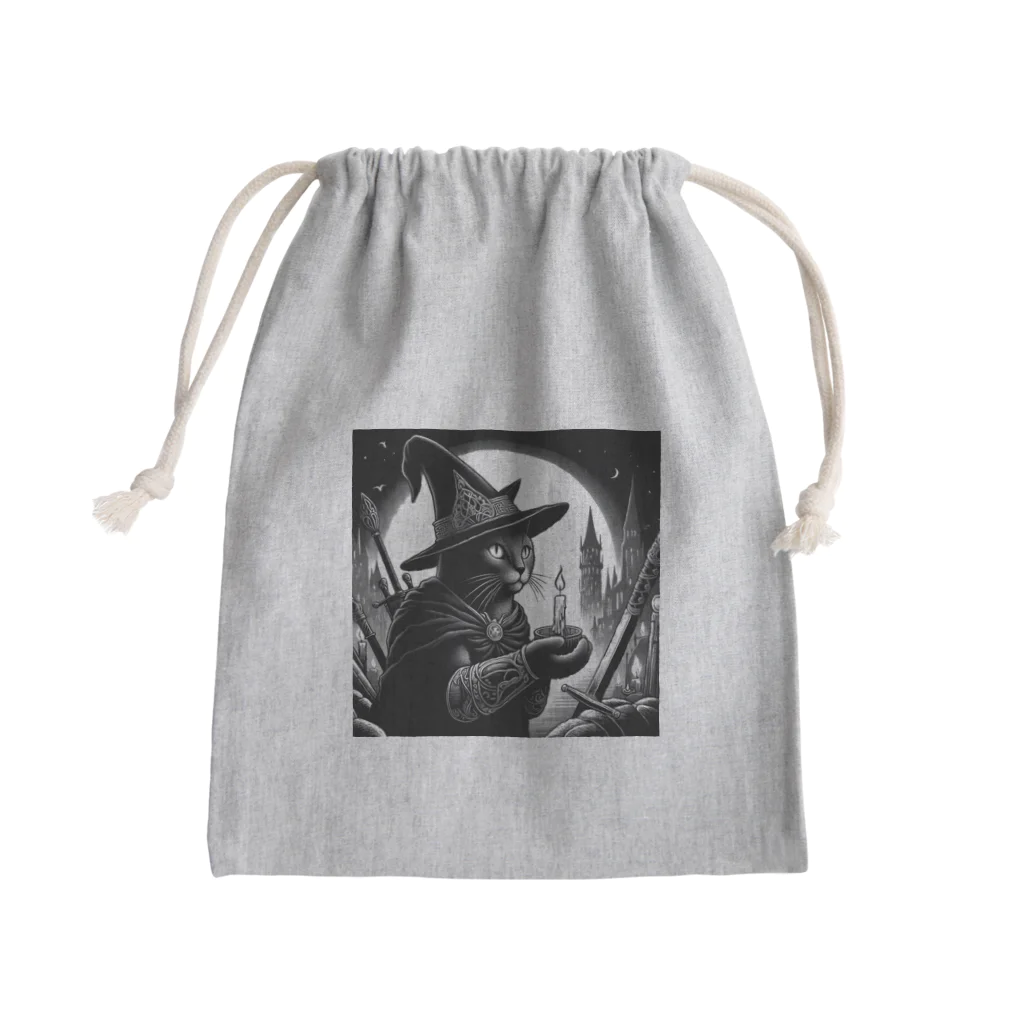 frogsystemの猫冒険者、はじめての夜間調査依頼 Mini Drawstring Bag