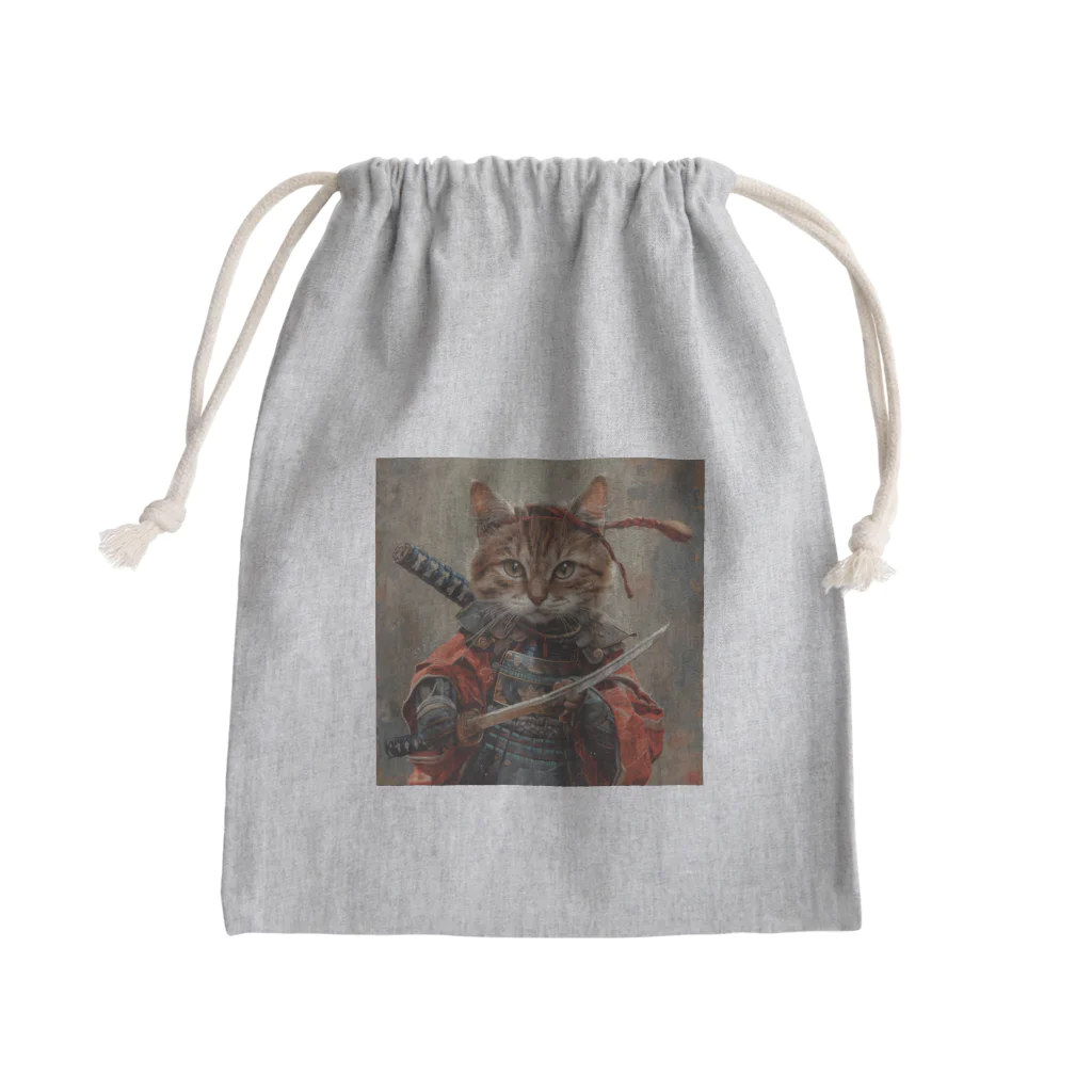 AQUAMETAVERSEの猫サムライ・ミケ　Tomoe bb 2712 Mini Drawstring Bag