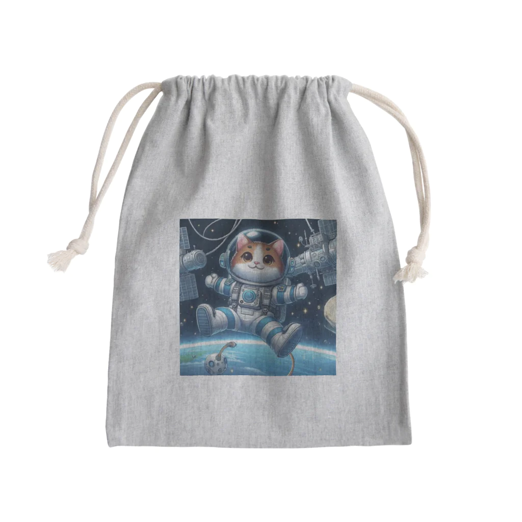 フルヤの宇宙で漂う宇宙飛行猫 Mini Drawstring Bag