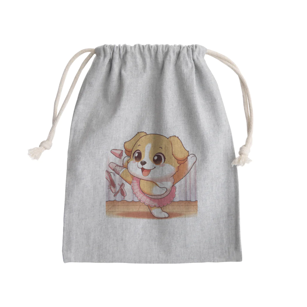 oz-chanのバレリーナのように踊る犬_アニメ風1 Mini Drawstring Bag