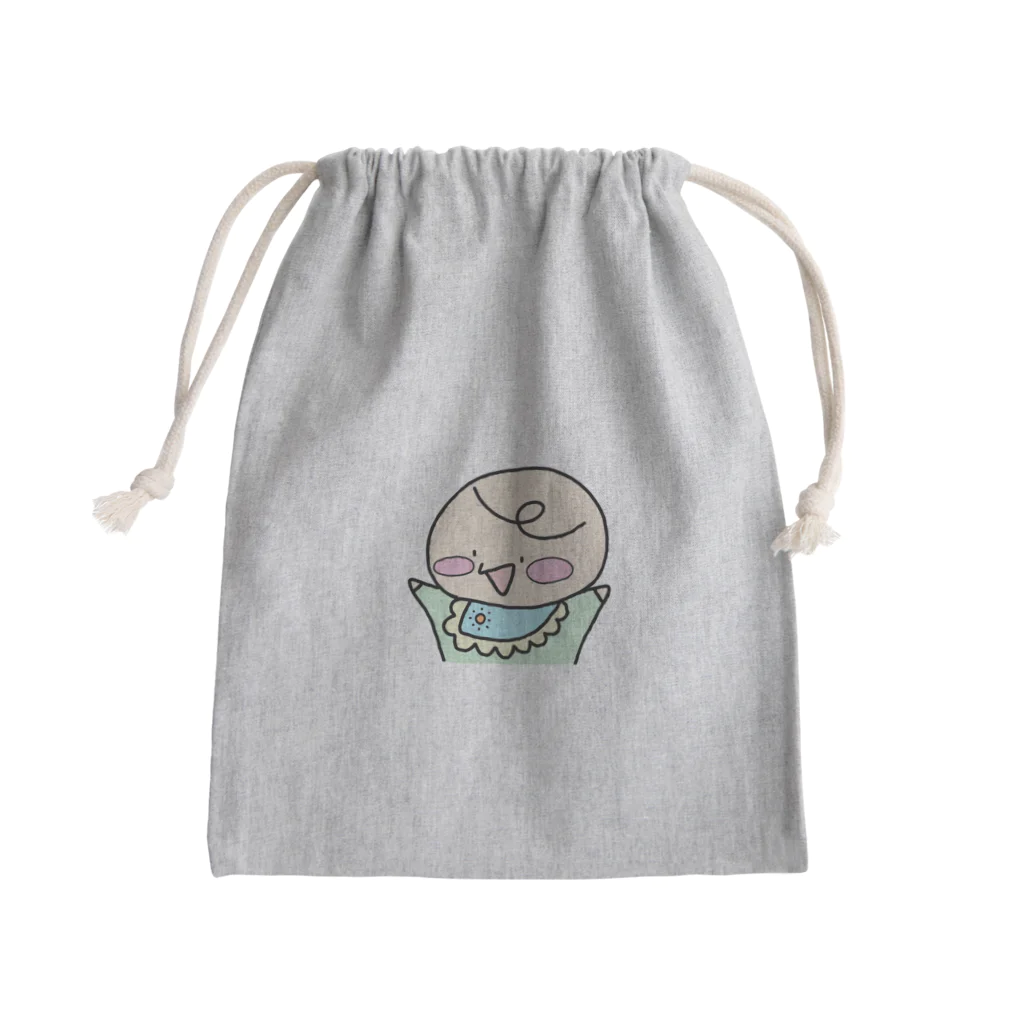 monのお絵かきのご機嫌なベイビー Mini Drawstring Bag