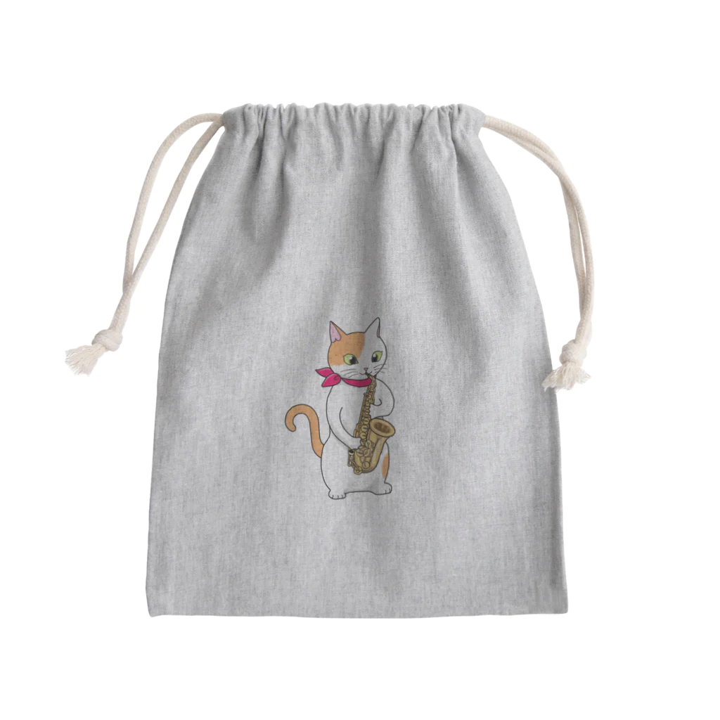 Ａｔｅｌｉｅｒ　Ｈｅｕｒｅｕｘのサクソフォンを吹く猫 Mini Drawstring Bag