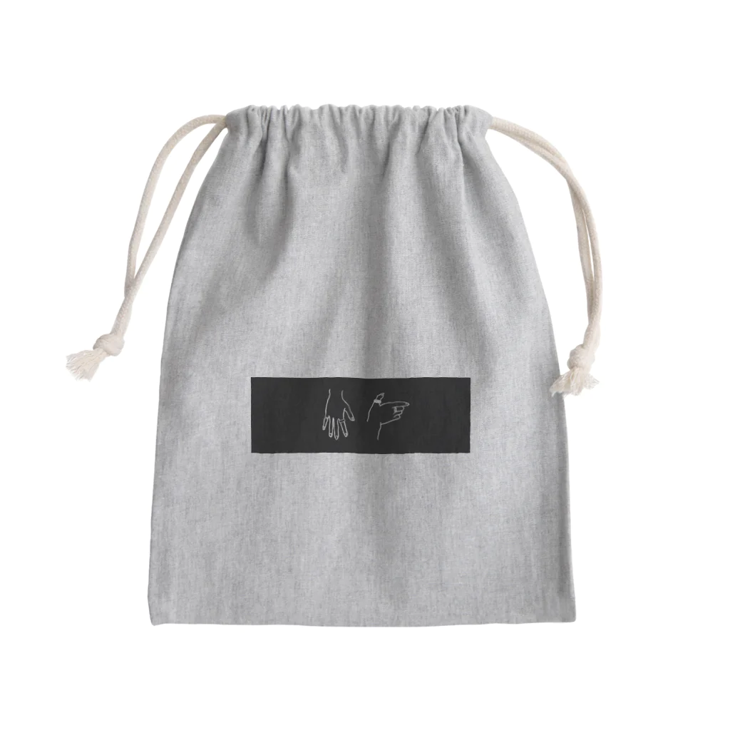 Nem_の手_黒枠 Mini Drawstring Bag