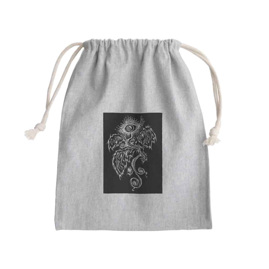 LUNARHOLIC STOREの「露悪の、その先へ」（黒） Mini Drawstring Bag