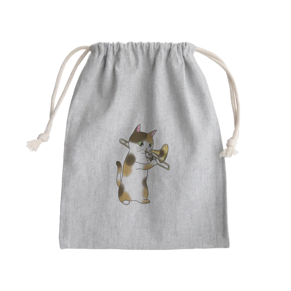 Ａｔｅｌｉｅｒ　Ｈｅｕｒｅｕｘのトロンボーンを吹く猫 Mini Drawstring Bag