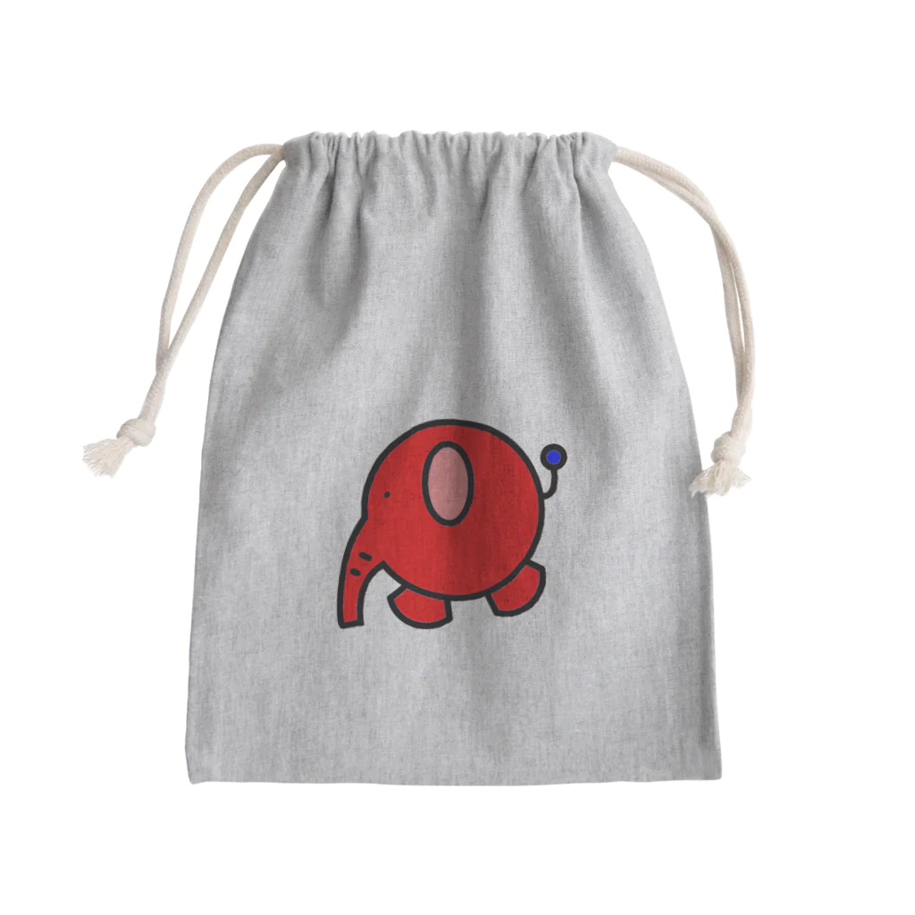 isaisaiisaaの赤丸ゾウ Mini Drawstring Bag