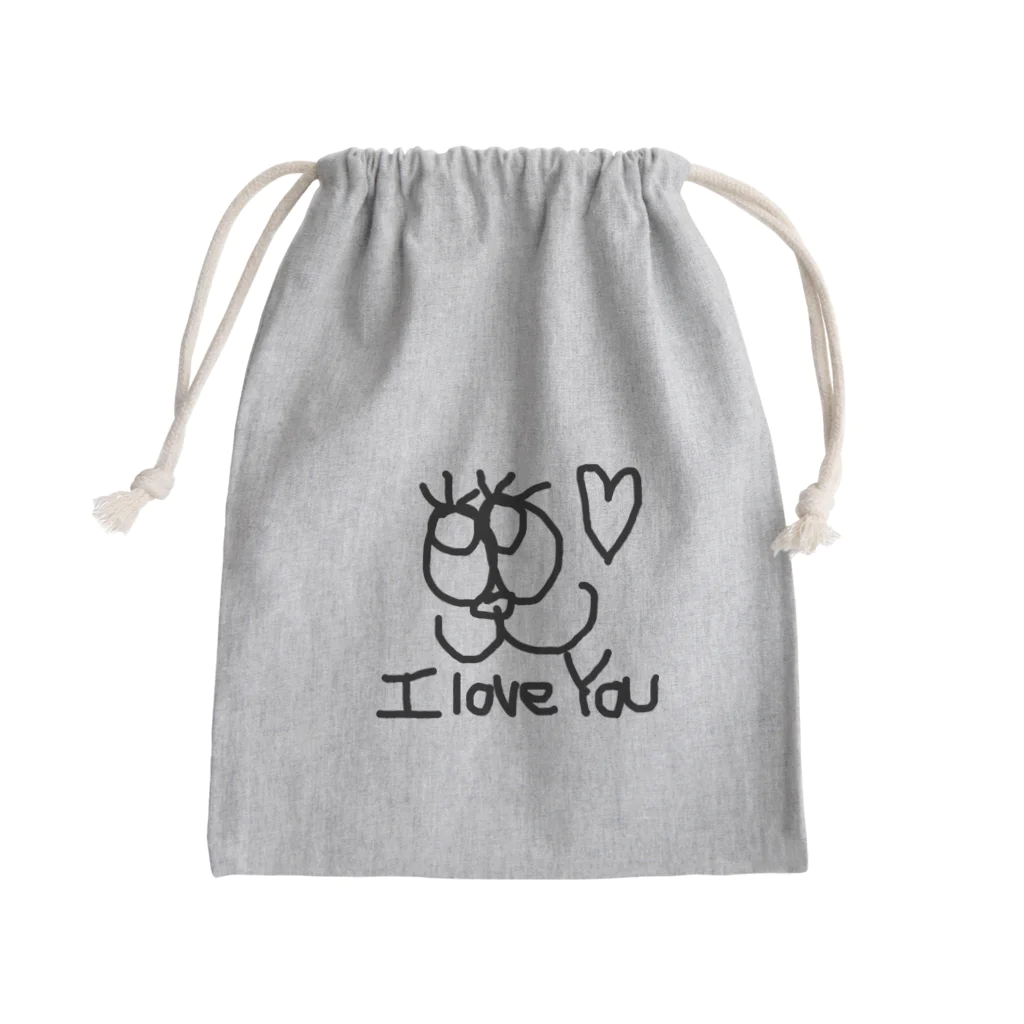 黒髪ちゃもさんわーるど꒰•̫͡•ོ꒱♡のあいらぶゆー Mini Drawstring Bag