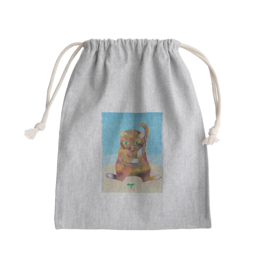 あなぐま(ひらいまき)の考えるこけネコさん Mini Drawstring Bag