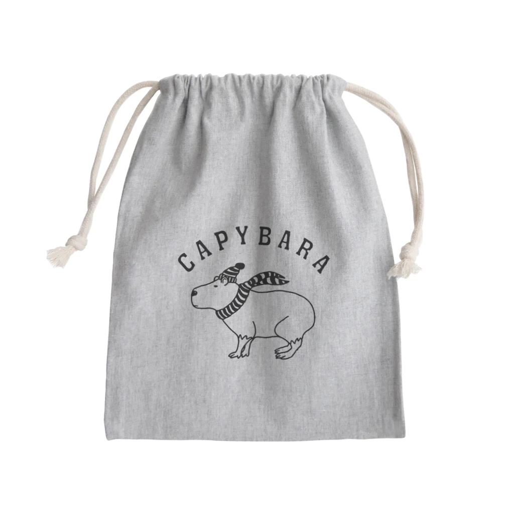 Aliviostaのカピバラ 動物イラスト アーチロゴ Mini Drawstring Bag