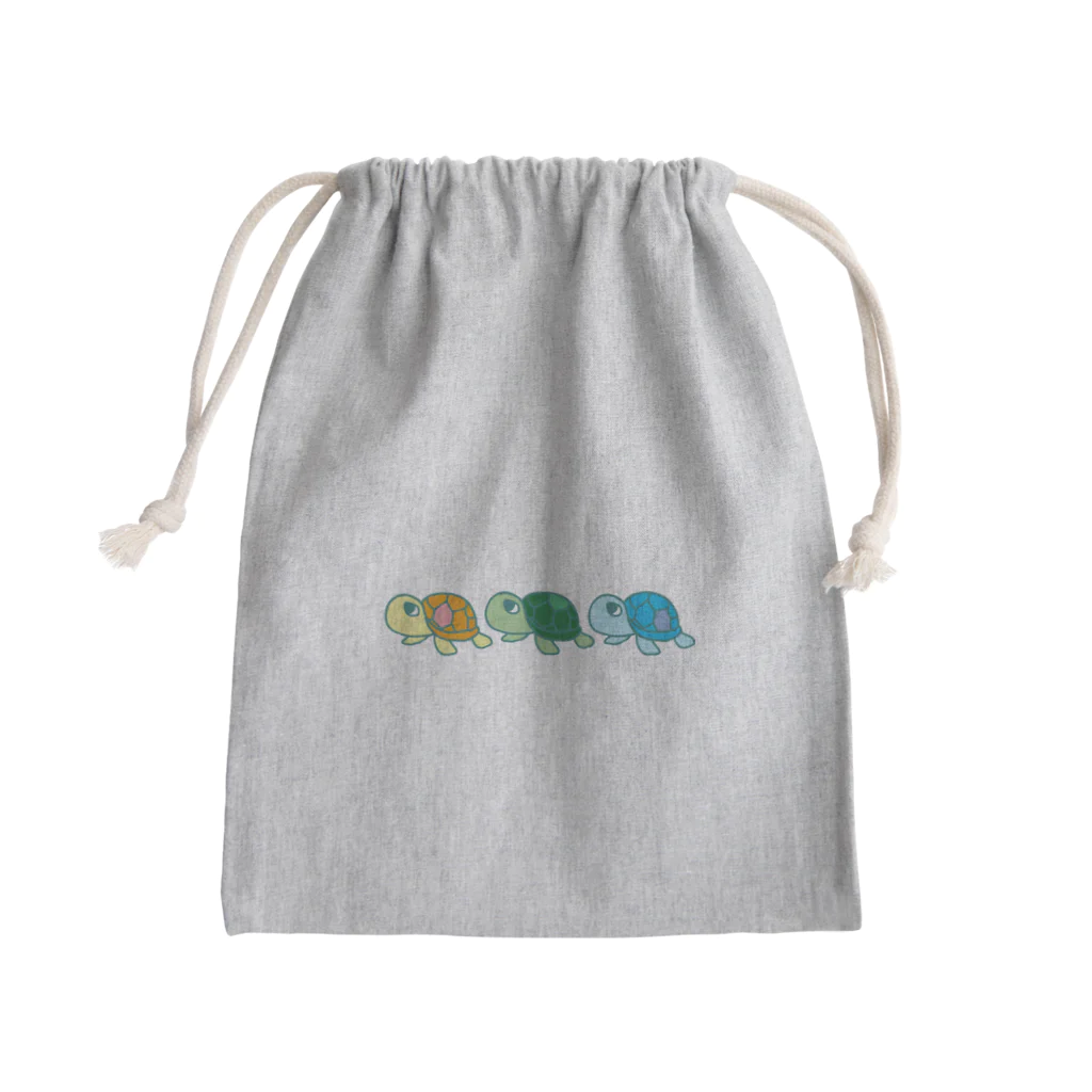 あきんこ工房のタートルず Mini Drawstring Bag